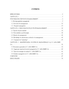 Interpretarea rolurilor manageriale în exercitarea funcțiilor procesului de management la SC Ana Imep SA - Pagina 1