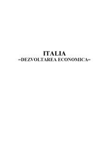 Italia - dezvoltare economică - Pagina 1