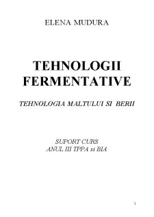 Tehnologia Malțului și a Berii - Pagina 1