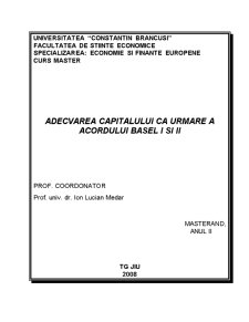 Adecvarea capitalului ca urmare a acordului basel I și II - Pagina 1