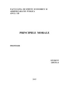 Principii morale - referat etică - Pagina 1