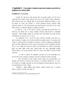 Concepția Codului Comercial Român cu Privire la Noțiunea de Comerciant - Pagina 1