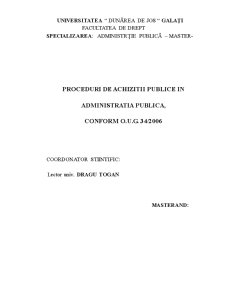 Proceduri de Achizitii Publice in Administratia Publica - Pagina 1