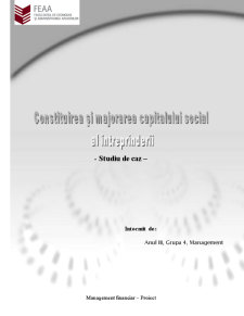 Constituirea și Majorarea Capitalului Social al Întreprinderii - Operațiuni Legate de Capitalul Social al Întreprinderii SC Omnia SA - Pagina 1