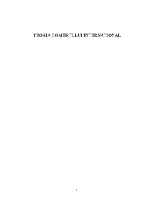 Teoria Comerțului Internațional - Pagina 1