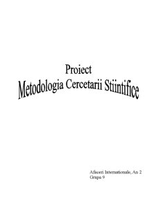Metodologia cercetării științifice - Pagina 1