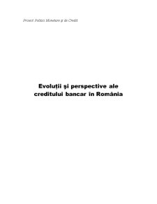Evoluții și Perspective ale Creditului Bancar în România - Pagina 1