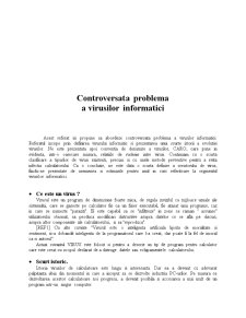 Controversata problemă a virușilor informatici - Pagina 1
