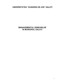 Managementul deșeurilor în municipiul Galați - Pagina 1