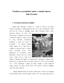 Valorificarea Potențialului Turistic a Stațiunii Balneare Băile Herculane - Pagina 1