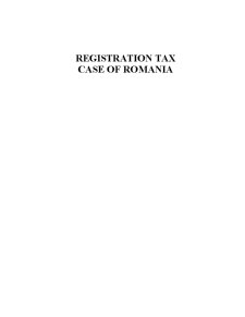 Registration tax - case of Romania - Pagina 1