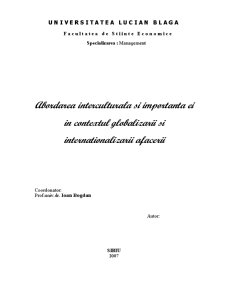 Abordarea interculturală și importanța ei în contextul globalizării și internaționalizării afacerii - Pagina 2