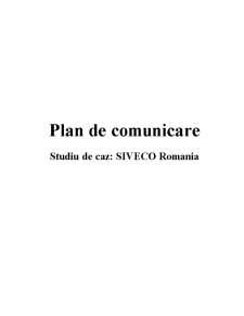 Plan de Comunicare - Studiu de Caz Siveco - Pagina 1