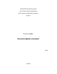 Procesarea digitală a semnalelor - filtre - Pagina 1