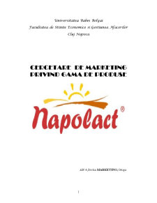 Cercetare de marketing privind gama de produse Napolact - Pagina 1