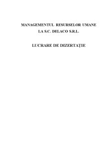 Managementul Resurselor Umane la SC Delaco SRL - Pagina 1