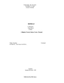 Obligația fiscală - noțiune, forme, principii - Pagina 1