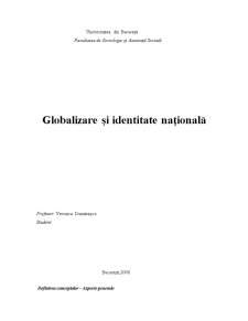 Globalizare și Identitate Națională - Pagina 1
