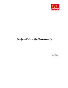 Report on McDonald's - Pagina 1
