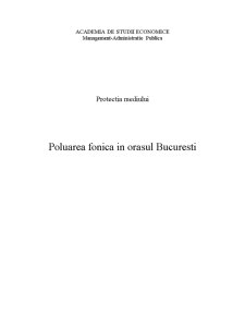 Poluarea fonică în orașul București - Pagina 1