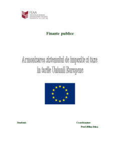 Armonizarea sistemului de impozite și taxe în țările Uniunii Europene - Pagina 1