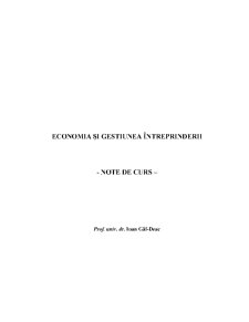 Economia și Gestiunea Întreprinderii - Pagina 1