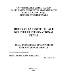 Principiile Răspunderii Internațional Penale - Pagina 1