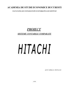 Proiect la Sisteme Contabile Comparate - Hitachi - Pagina 1