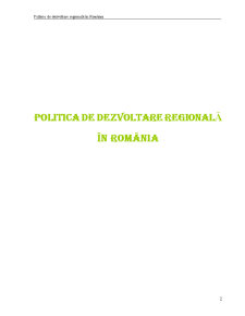 Politica de Dezvoltare Regională în România - Pagina 2