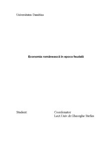 Economia Românească în Epoca Feudală - Pagina 1