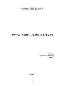 Recrutarea personalului - Pagina 1