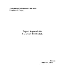 Raport de practică la SC Nucu-Exim SRL - Pagina 1