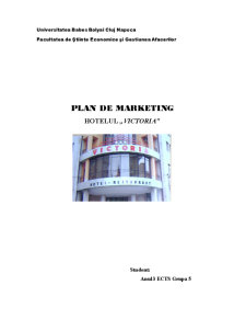 Plan de Marketing - Hotelul Victoria - Pagina 1