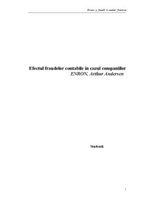 Efectul Fraudelor Contabile în Cazul Companiilor Enron - Pagina 1