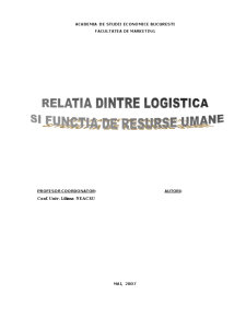Factorul resurse umane în logistică - Pagina 1