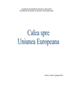 Calea spre Uniunea Europeană - Pagina 1