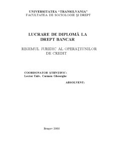 Regimul juridic al operațiunilor de credit - Pagina 1