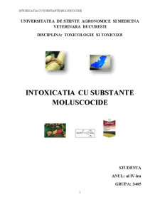 Intoxicații cu substanțe moluscocide - Pagina 1