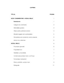 Acizi condimentari - acidul malic - Pagina 1