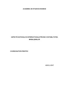 Aspecte Nationale si Internationale privind Contabilitatea Imobilizarilor - Pagina 1