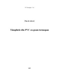 SC Termoglass Con - Plan de Afaceri Tâmplărie din PVC cu Geam Termopan - Pagina 1