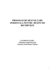 Program de Dezvoltare Personală pentru Deținuții Recidiviști - Pagina 1