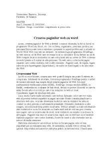 Crearea Paginilor Web cu Word - Pagina 1