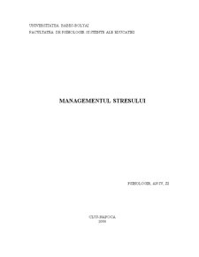 Managementul Stresului - Pagina 1