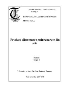 Produse Alimentare Semipreparate din Soia - Pagina 1