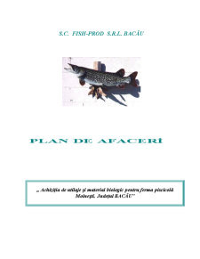 Plan de Afaceri - SC Fish-Prod SRL - Pagina 1