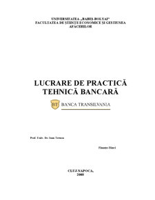 Tehnica Bancara - Banca Transilvania - Pagina 1