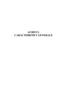 Auditul - Caracteristici Generale - Pagina 1
