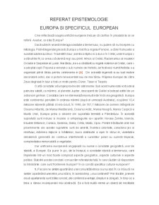 Europa și Specificul European - Pagina 1