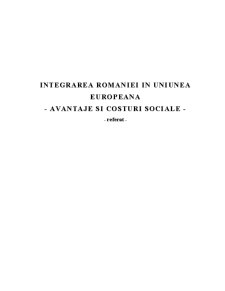 Integrarea României în UE - avantaje și costuri sociale - Pagina 1